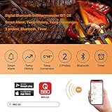 Inkbird Bluetooth 4.0 Barbecue Backofen Grillthermometer BBQ Bratenthermometer Fleisch Küche Thermometer Timer mit Temperaturalarm + Edelstahl Lange Temperaturfühler, App für Android 4.4 + top & iOS 7+ (Inkbird IBT-2X+2 Temperaturfühler) - 3