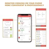 Inkbird Bluetooth 4.0 Barbecue Backofen Grillthermometer BBQ Bratenthermometer Fleisch Küche Thermometer Timer mit Temperaturalarm + Edelstahl Lange Temperaturfühler, App für Android 4.4 + top & iOS 7+ (Inkbird IBT-2X+2 Temperaturfühler) - 5