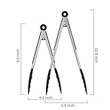 iNeibo Kitchen grillzange/küchenzange/servierzange/universal zange aus hochwertigem edelstahl und lebensmittelqualität silikon- (2er set- 23cm & 30,5cm) rutchfest & hitzebeständig mit intelligenten sicherungsclip. Perfekter küchenhelfer zum kochen, servieren, Grill, Buffet, salat, Eis, Ofen (Schwarz) - 3