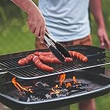 iNeibo Kitchen grillzange/küchenzange/servierzange/universal zange aus hochwertigem edelstahl und lebensmittelqualität silikon- (2er set- 23cm & 30,5cm) rutchfest & hitzebeständig mit intelligenten sicherungsclip. Perfekter küchenhelfer zum kochen, servieren, Grill, Buffet, salat, Eis, Ofen (Schwarz) - 7