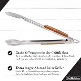 Lange Edelstahl Grillzange (45 cm) mit Holzgriff aus hochwertigem Palisander von Grillfaktur® - 5