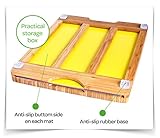 Sandford CUT Bambus Holz Schneidbrett | Schneidebrett Set mit 6 Schneidematten / flexible Kunststoff Matten | Lebensmittel wie Fisch / Gemüse / Geflügel separat schneiden | hygienisches Küchenbrett - 4