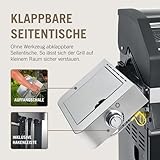 RÖSLE Gasgrill BBQ-Station VIDERO G4-S Schwarz, Grill mit 4 Edelstahlbrennern, extra Primezone und Seitenbrenner, klappbare Seitentische, VARIO+, pulverbeschichteter Stahl - 4