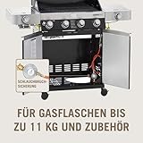 RÖSLE Gasgrill BBQ-Station VIDERO G4-S Schwarz, Grill mit 4 Edelstahlbrennern, extra Primezone und Seitenbrenner, klappbare Seitentische, VARIO+, pulverbeschichteter Stahl - 6