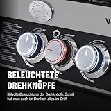 RÖSLE Gasgrill BBQ-Station VIDERO G4-S Schwarz, Grill mit 4 Edelstahlbrennern, extra Primezone und Seitenbrenner, klappbare Seitentische, VARIO+, pulverbeschichteter Stahl - 8