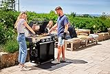 RÖSLE Gasgrill BBQ-Station VIDERO G4-S Schwarz, Grill mit 4 Edelstahlbrennern, extra Primezone und Seitenbrenner, klappbare Seitentische, VARIO+, pulverbeschichteter Stahl - 9