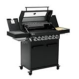 TAINO PLATINUM YAMARA DARK 4+2 Gasgrill Stahl 4 Brenner Keramik Sear-Burner Keramik Backburner Piezo-Zündung Grillrost Gusseisen - 3