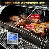 ThermoPro TP17 Digitales Grill-Thermometer Bratenthermometer Fleischthermometer Küchenthermometer, zwei Edelstahlsonden, Blaue Hinterbeleuchtung, Temperaturbereich bis 300°C - 2