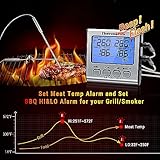 ThermoPro TP17 Digitales Grill-Thermometer Bratenthermometer Fleischthermometer Küchenthermometer, zwei Edelstahlsonden, Blaue Hinterbeleuchtung, Temperaturbereich bis 300°C - 5