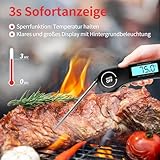 DOQAUS Fleischthermometer Grillthermometer Digitales Bratenthermometer Thermometer Kochen Küchenthermometer mit 3s Sofortiges Auslesen, Langer Sonde und LCD Bildschirm, Auto ON/Off für Küche,Grill,BBQ - 3