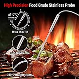 ThermoPro TP17H Digitales Grill-Thermometer Bratenthermometer Fleischthermometer Ofenthermometer mit 4 Edelstahlsonden, Blaue Hinterbeleuchtung, Temperaturbereich bis 300°C - 5