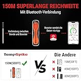 ThermoPro TempSpike Fleischthermometer Kabellos 150m Bluetooth Grillthermometer IP67 Meat Thermometer Bratenthermometer für Backofen Grill Smoker Rotisserie Airfryer Sicher im Geschirrspüler - 2