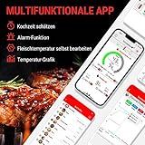 ThermoPro TempSpike Fleischthermometer Kabellos 150m Bluetooth Grillthermometer IP67 Meat Thermometer Bratenthermometer für Backofen Grill Smoker Rotisserie Airfryer Sicher im Geschirrspüler - 5