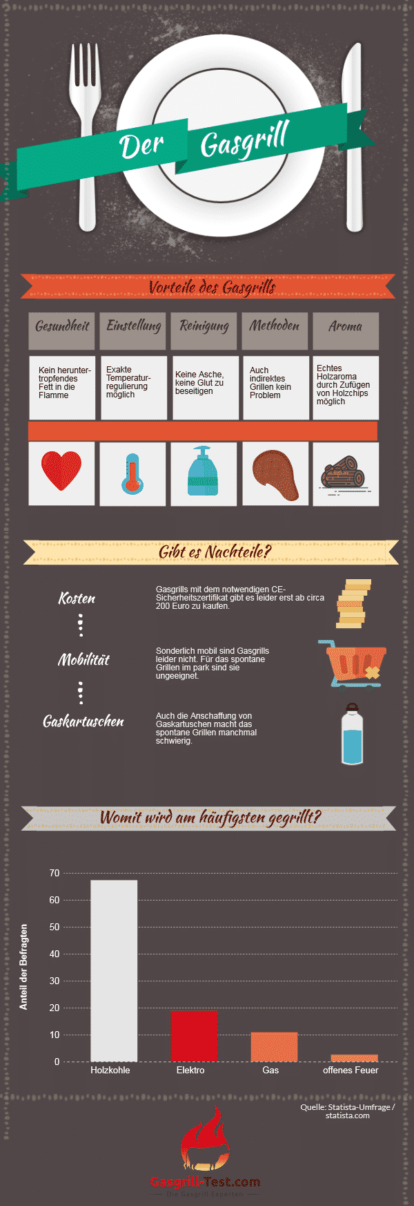 Infografik über den Gasgrill